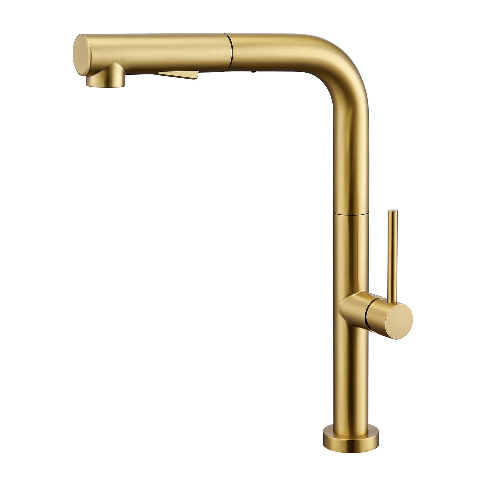 Wasserhahn Küche Gold, Küchenarmatur Ausziehbar Mischbatterie | Hochdruck Armatur Küche aus Edelstahl, 360°Schwenkbar Zwei Sprühfunktionen, Küchenarmatur mit Brause