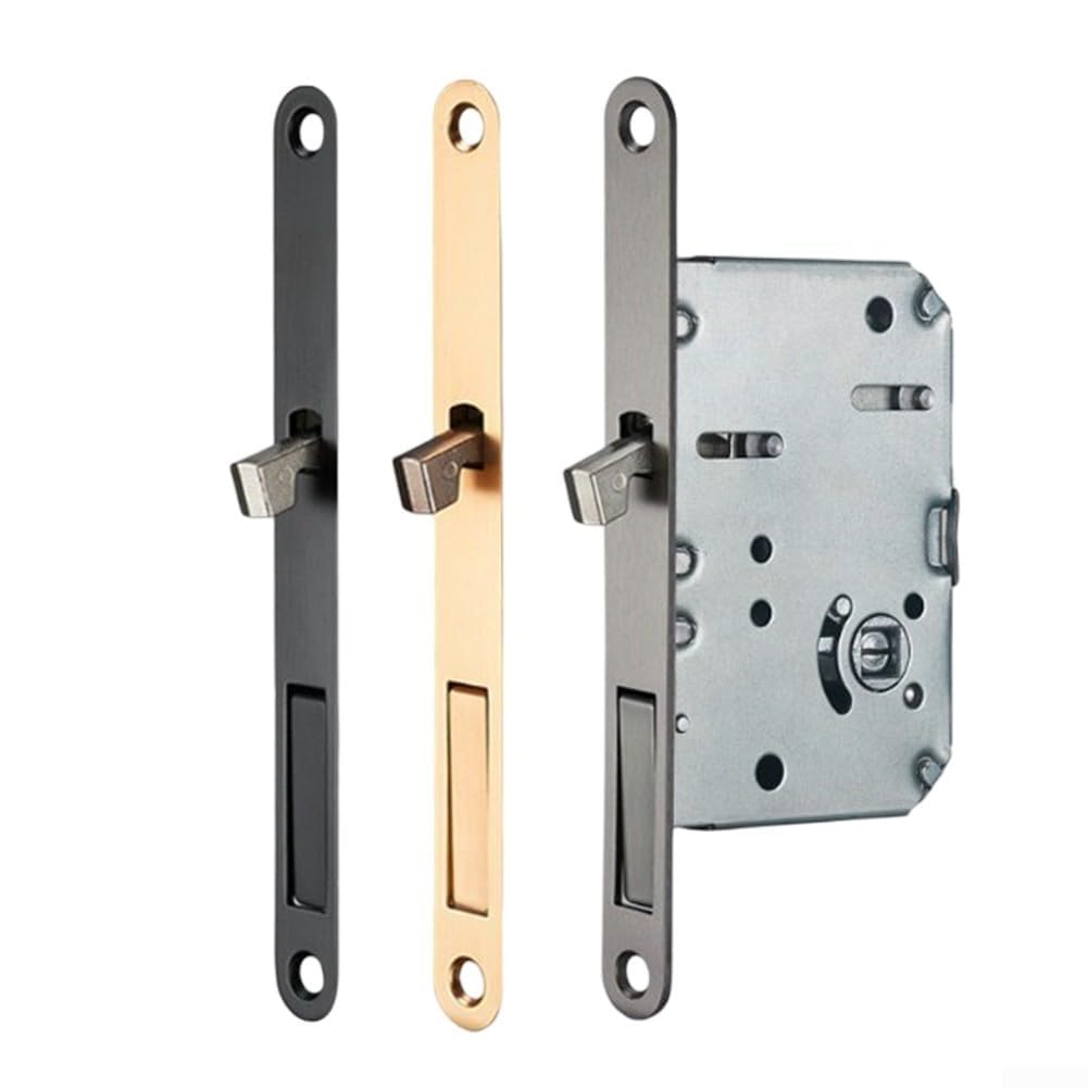 Cerradura de puerta corredera de funcionamiento suave con diseño ovalado para decoración moderna del hogar (negro)