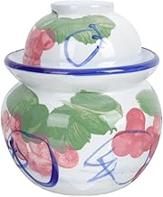 BAFAFA Ceramic Fermentation Crock Pickling Pot Traditional Chinese Ceramic Fermenting Jar with Water Seal Airlock Lid Stoneware for Kimchi Sauerkraut Pickle Fermented Vegetable Jars