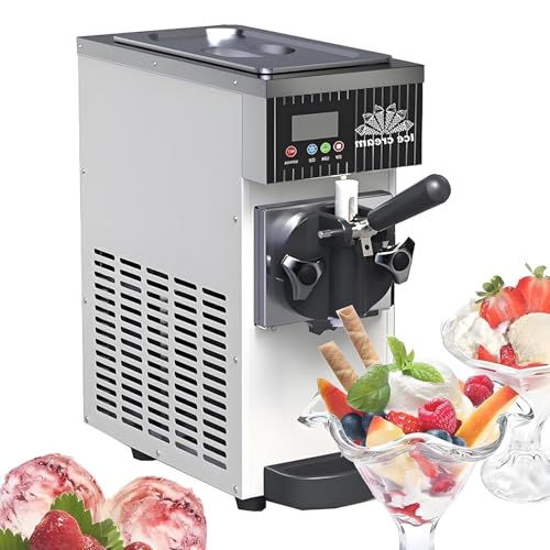 WEIZIIA Machine à Glace à l'italienne, Machine à Glace Professionnelle 450 W 4-5 kg/h avec Fonction autonettoyante, écran LCD, Format comptoir pour Snacks,...
