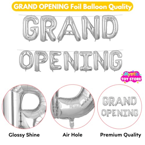 Image of Grand Opening Banner Silver for New Home Office Shop Temple Foil Balloon Decoration Decor Celebration