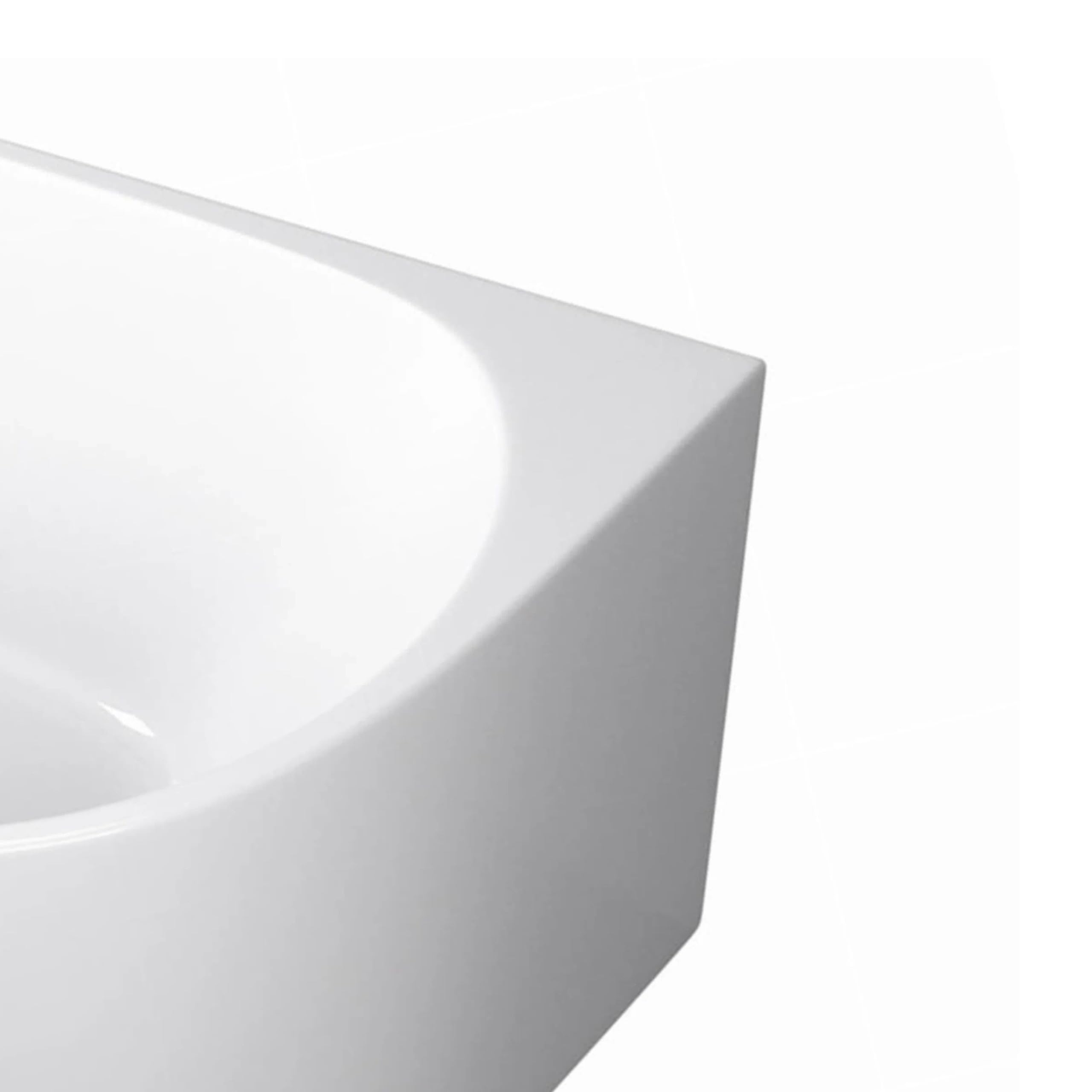 Baignoire îlot gauche 320 L - Design d’angle minimaliste avec bonde Click-Clack chromée - Baignoire d’angle îlot 170 x 80 cm, acrylique 3,5 mm pour meilleure rétention de chaleur - cadre acier