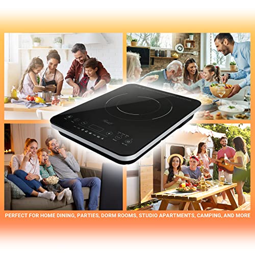Rosewill Portable Induction Cooktop Burner, 1800W, 8 Cooking Modes, 10 Power/Temp Levels, Touch Panel, Led Display, Timer, Auto Shut-Off, Child Safety Lock, Includes Stainless Steel Pot (Rhai-21001) #TOP5