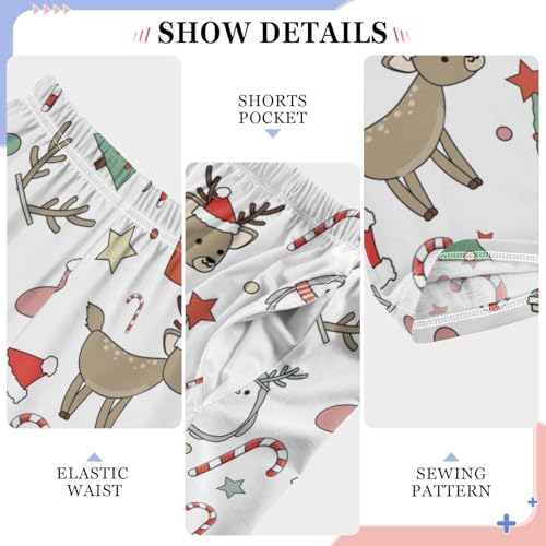 Boys' Pants Christmas Animals Deer Penguin Long Bottoms Jogger Pants Elastic Waist Trousers with Pockets S-XL4