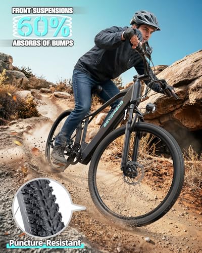 Image of Electric Bike for Adults,500W Peak Ebike,26 inch Electric Mountain Bike with 6-Speed,12 /15.6 Ah Battery and Dual Disc Brakes,20MPH Commuter Electric Bikes All Terrain,Up to 60 /75 Miles Range