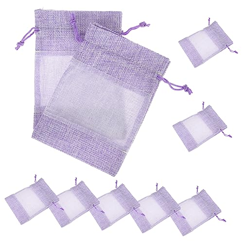 HOOTNEE Lavender Fragrance Sachets 10pcs Empty Sachet Bags Cloth Drawstring Bags for Spices Car Closet Present Material