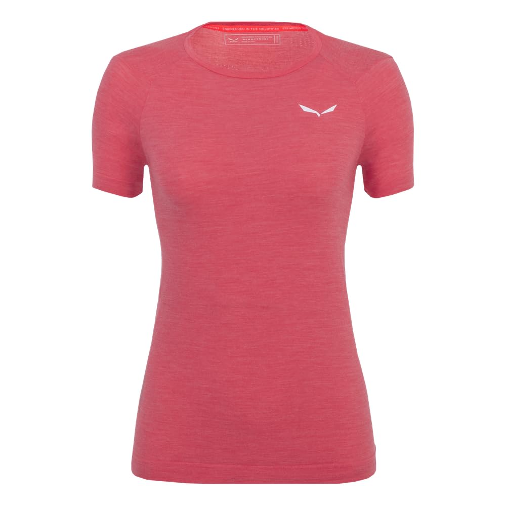 Salewa Zebru Fresh Merino Responsive T-Shirt Women, Calypso Coral, M, Female