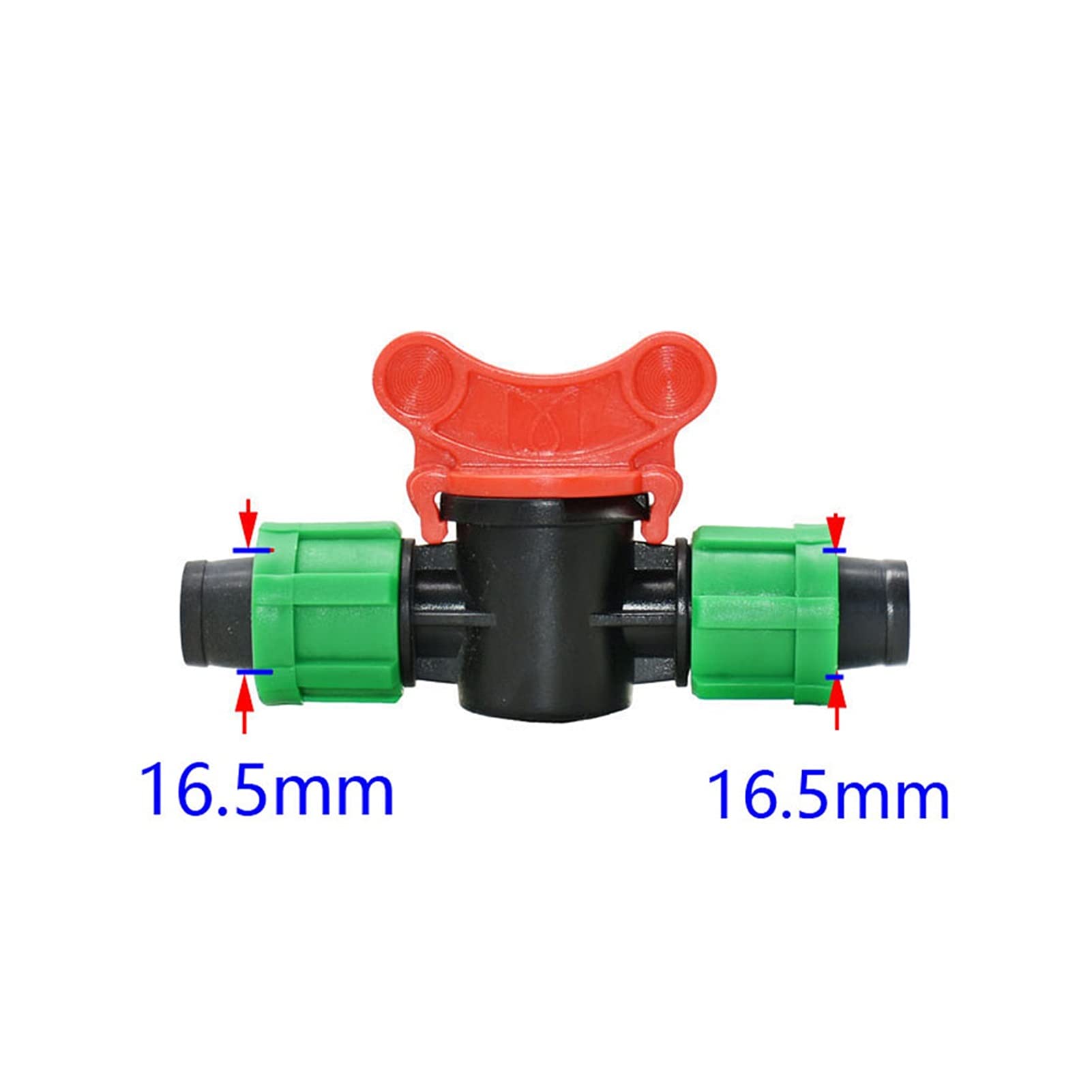 Conexión de agua de pulverización Válvula de riego de goteo de 16pc 16mm con conector de grifo, conector de agua de tubo roscado de 1/2 pulgada con bloqueo, jardín de efecto invernadero de riego