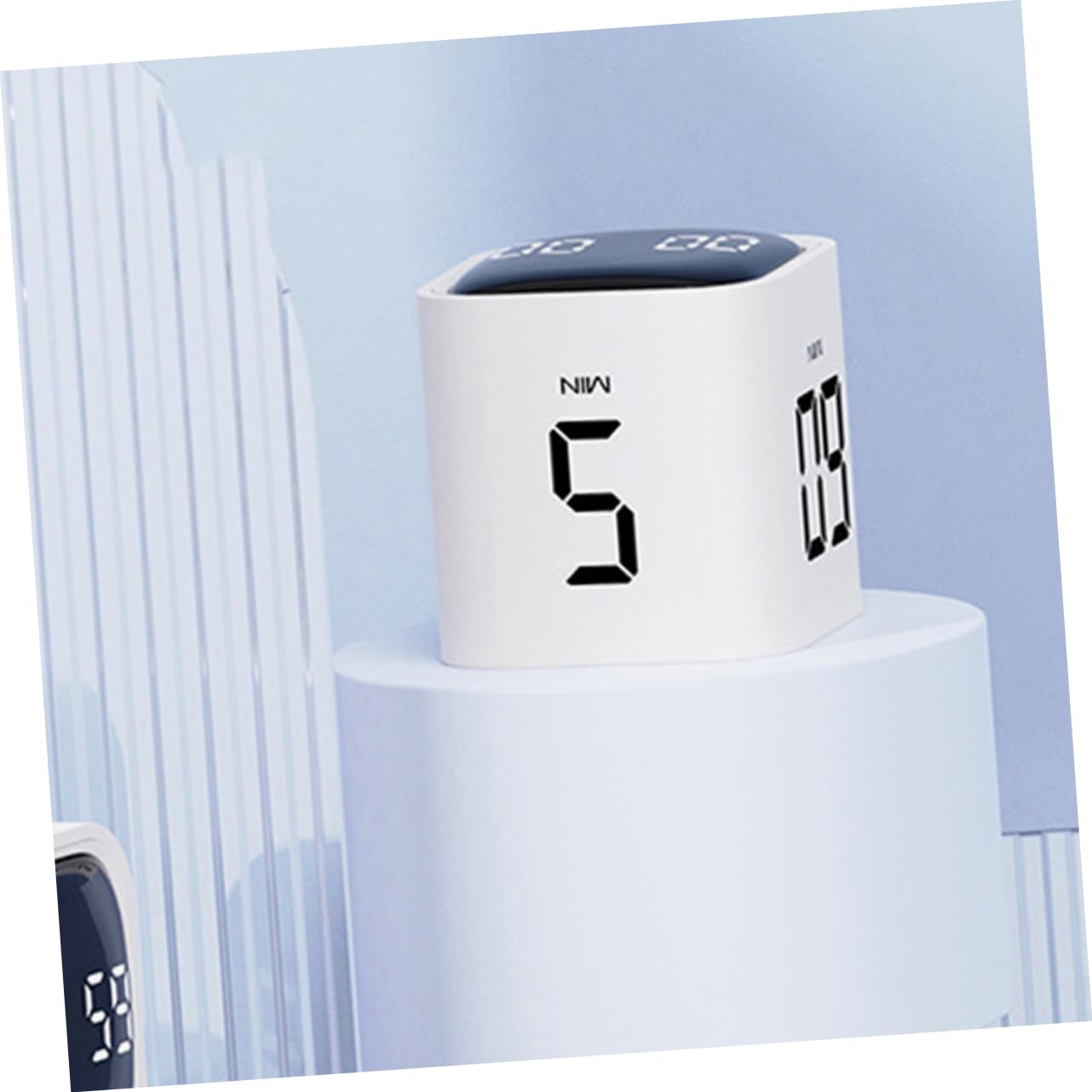 Temporizador de Cocina Visual Portátil de Plástico Abs Blanco | Capacidad 500mah, Uso en Cocina y Cocción, Diseño de Cubo Compacto para Mesa y Encimera