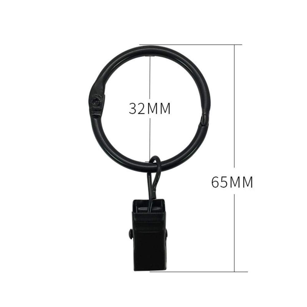 ACiyD Lot de 20 Pinces à Rideaux, Clips Noirs pour Tringle à Rideau, avec Clip Solide antirouille, Ouverture et Fermeture faciles.