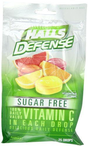 Halls Defense Sugar Free Citrus Drops 25 ct