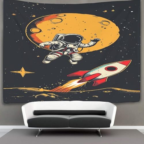 Couverture murale astronaute 3D pour masquer un mur abîmé sans travaux - 3
