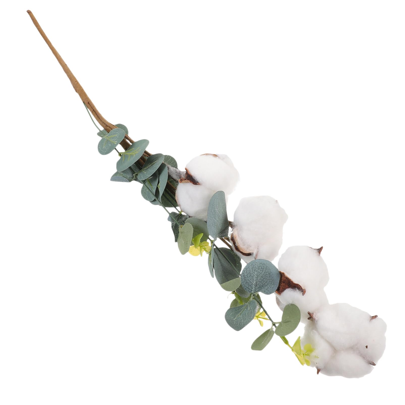 Artibetter Cotton Stems Artificial Cotton Flower Branches with Lambs Ear Leaves Dried Cotton Picks Stalks Plants for Fall Farmhouse Floral Wedding Decoration