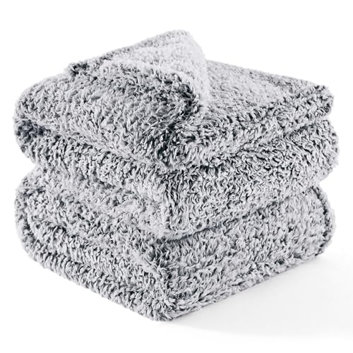 BEDSURE Decke Sofa Kuscheldecke Flauschig Grau - Warm Sherpa Sofaüberwurf...
