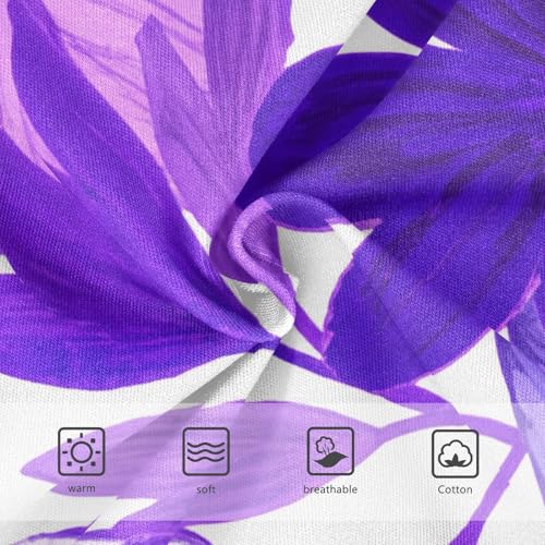 Abstract Flowers Leaves Purple White Girls Underwear Toddler 2t Cotton Panties for Girl Bright Briefs Kids Undies3