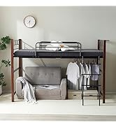 Amazon｜森風ShinrinKaze ロフトベッド パイプベッド 大人用 シングル