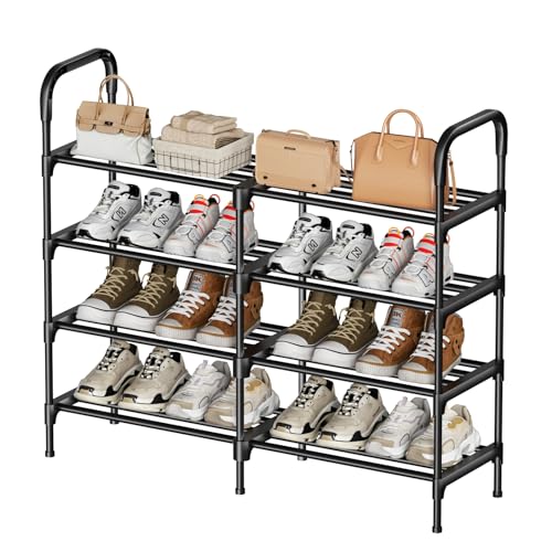 Oeofuzep 4 Tier Shoe Rack, Metal Storage Organizer