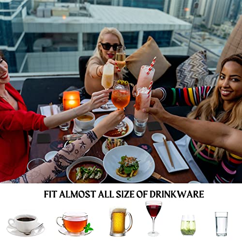 Owzuob Black Slate Coasters, Non-Slip Design 4 X 4 Inch Coasters For Drinks In Restaurants, Bars And Cafes Beautiful Stone Coasters, 25 Pack Of Coasters For Drinks. For Diy Engraved Slate Coasters #TOP7