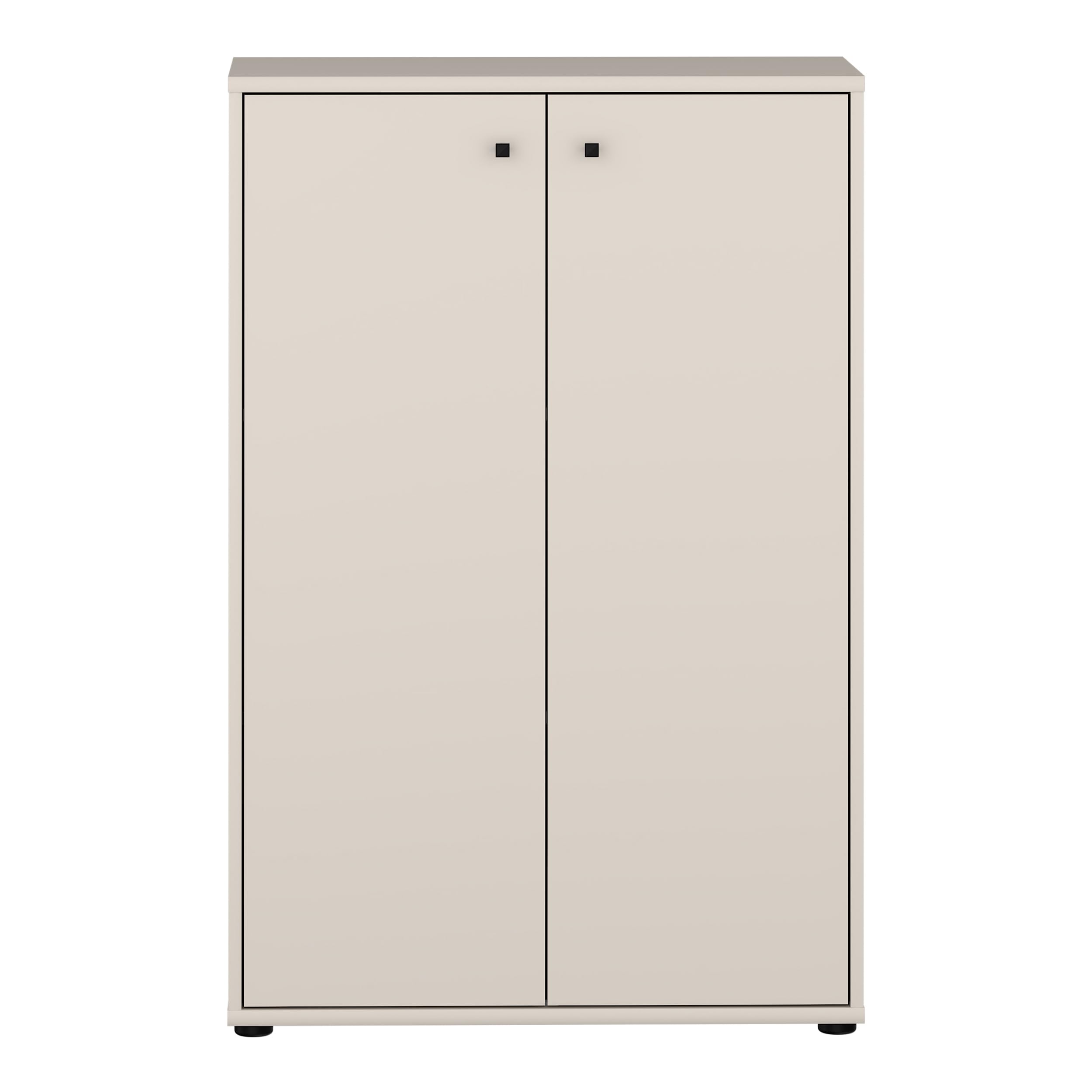 Forte TEMPRA 2 Kommode 70 80, Moderne Kommode 2-türig, Schlafzimmer, Wohnzimmer, Holzwerkstoff, Büro, Kaschmir|Beige, 73,7 cm breit x 111,1 cm hoch x 34,8 cm tief