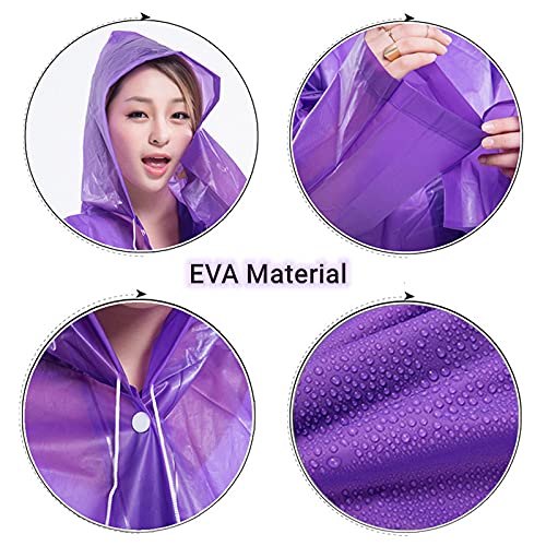 Rain Ponchos for Adults Reusable, 2-5 Pack Raincoat for Women Men, Waterproof Rain Coat Gear with Hood Drawstring4