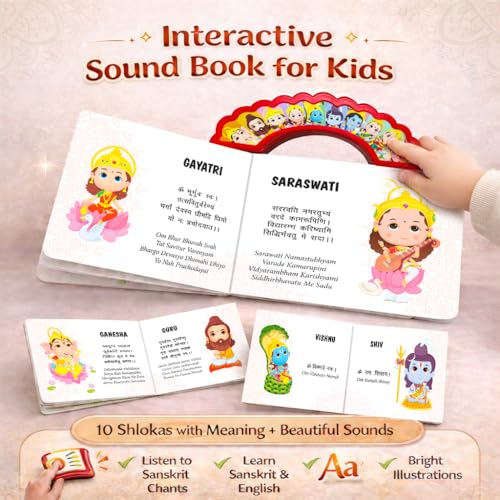 Image of Shloka and Mantras Sound and Activity Book Combo for Kids | India's First Hindu Mythology Musical Toy of Indian Gods Goddesses | Spiritual Learning Picture Sound Book