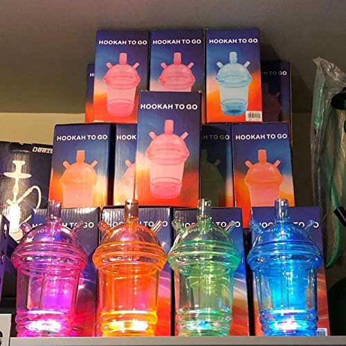 2 Pack Hookah to Go Portable Hookah for Car Cupholder, Festivals or for The Beach, Houka Set Including 2 Hookahs, and 2 Hookah Pliers (Blue)
