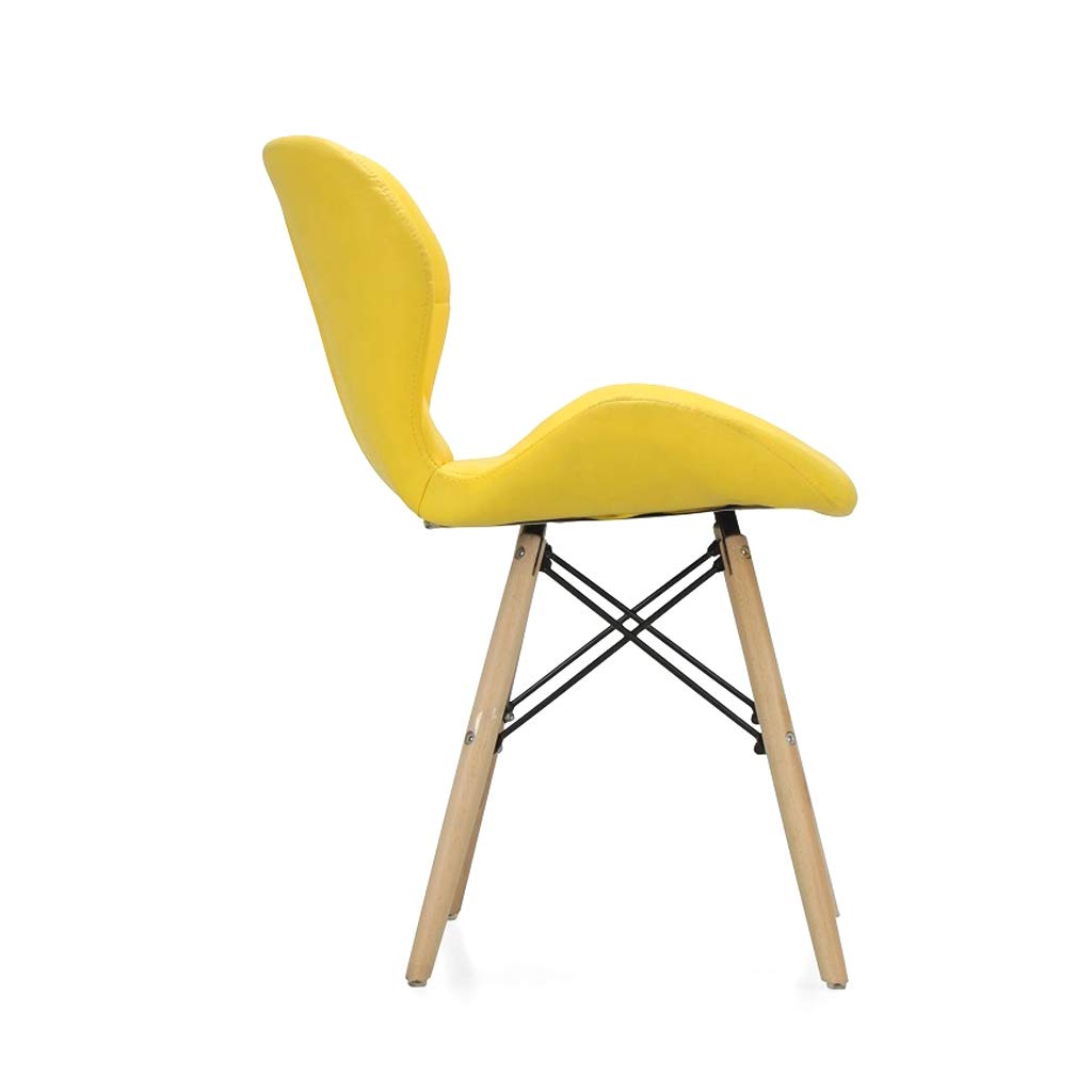 Durable Heavy-Duty Dining Chair with Padded Seat & Solid Wood Legs | Modern Comfortable Seating for Home, Cafeteria, Restaurant & Bar | Yellow (Set of 4) 3