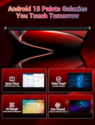Image of 2025 Android 15 Tablet 11 Inch with Keyboard Stylus Mouse: 2K IPS Tablette (2000x1200) 丨Widevine L1,36GB+256GB(1TB TF), 5G /2.4G WiFi, 8-Core, 8000mAh,8+13MP, AnTuTu 255K丨GMS丨FCC丨CE- Gray