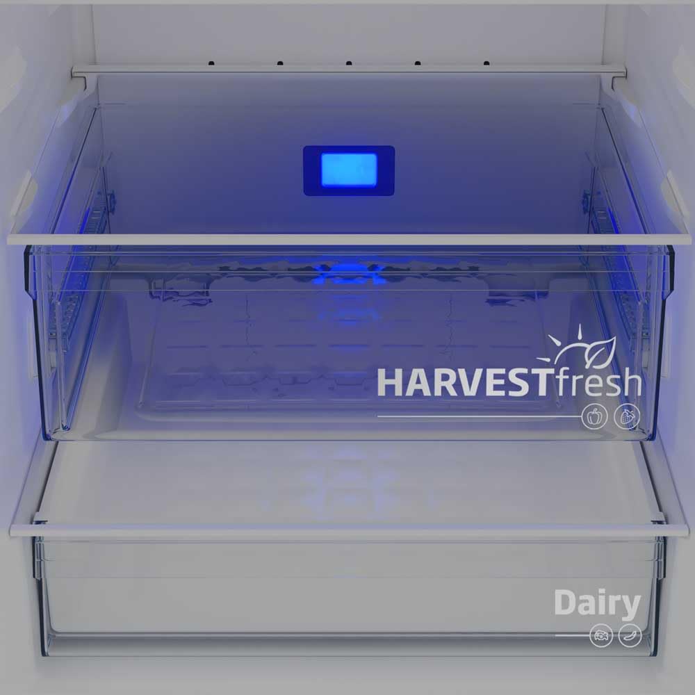 Beko B3RCNE564HW - Frigorífico combi 70cm, Neo Frost, Clase Energética E, Harvestfresh, Apertura 90º, 2 cajones, Color Blanco