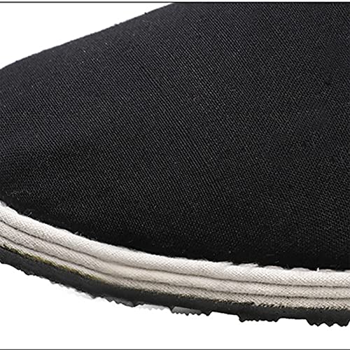 Men's Traditional Chinese Style Kung Fu Tai Chi Old Beijing Martial Arts Slip-On Shoes, Comfortable Soft Canvas Rubber Sole Tai Chi Closed Slippers, Non-Slip, Fashionable, Breathable3