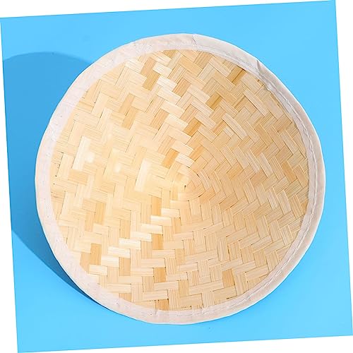 2pcs Fine Crafted Bamboo Hat for Boys and Girls Sunhat Uv Protection Straw Cap Beige4