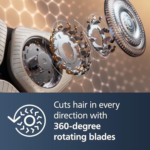 Philips Shaver Series 9000 Prestige Wet & Dry Electric Shaver Lift & Cut Shaving System SkinIQ Technology, Beard Styler, Nose Trimmer, Qi Charging Pad, Model SP9885/35 Bright Chrome Brushed