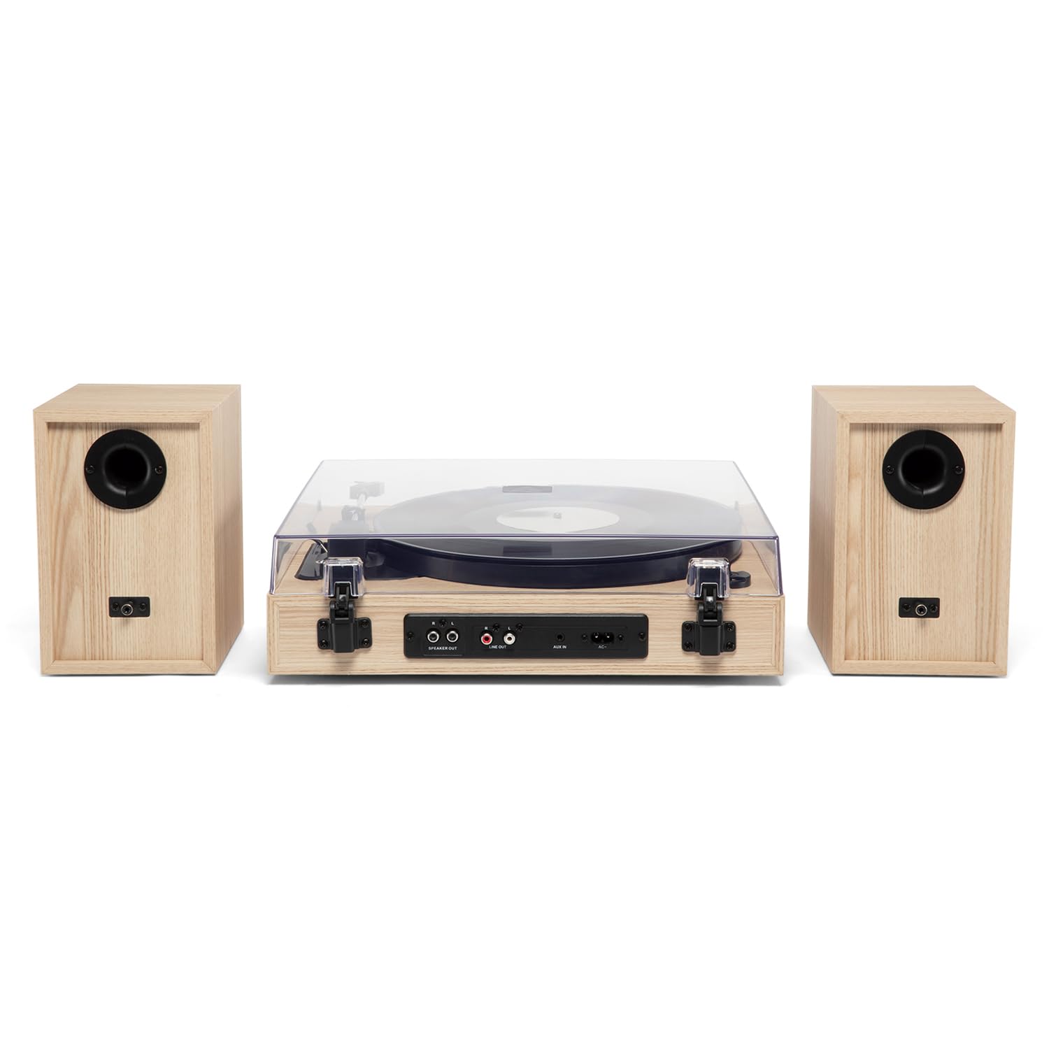 Victrola Harmony – Sistema de Tocadiscos Bluetooth de 3 velocidades con Altavoces estéreo de estantería, cápsula Audio-Technica ATN3600L, Entrada y Salida Bluetooth (Natural)