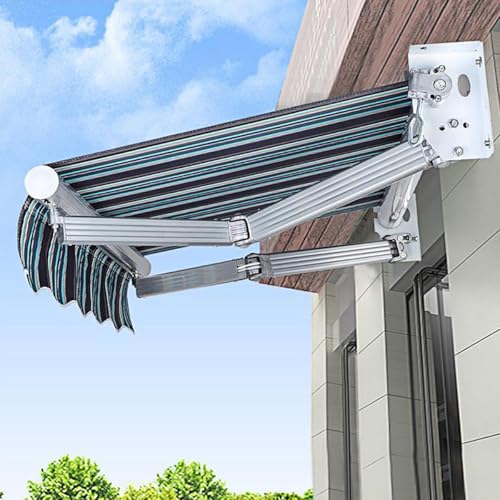 Toldo retráctil tela a rayas de repuesto textil con alta densidad para protección solar de patio 6