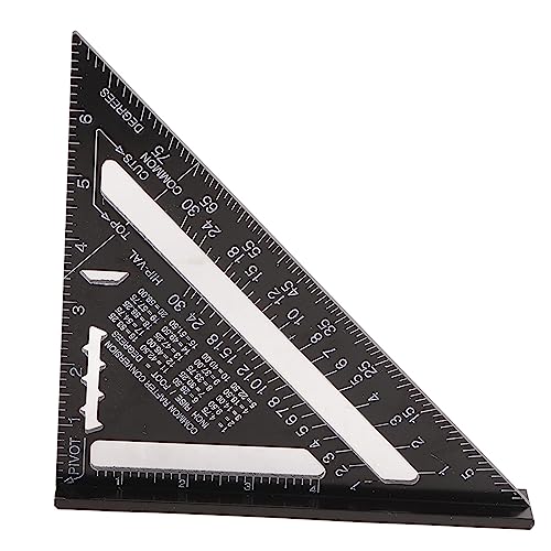 Regla triangular con transportador ángulo recto aluminio 7 pulg miniatura 1