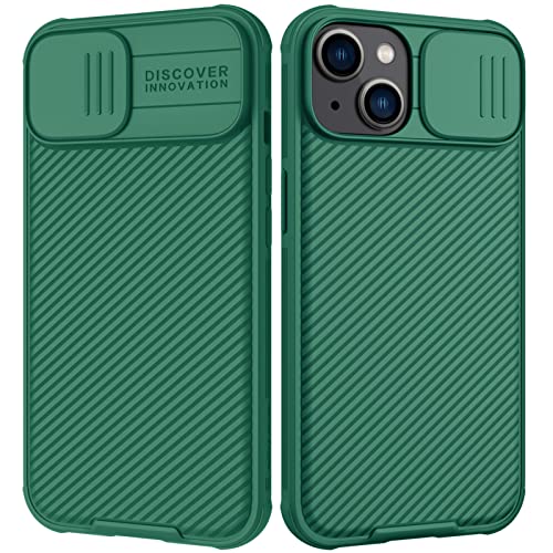 Image of Nillkin CamShield Pro Slim Case Compatible with iPhone 14 / iPhone 13 Case, Protective Cover Case with Camera Protector for 14 Hard PC and TPU Anti-Scratch Phone Case for Phone 14 6.1'' Green