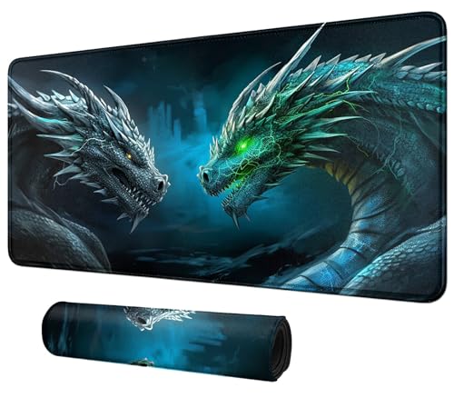 Image of Card Mat for MTG & TCG Playmat,Green and Black Dragon