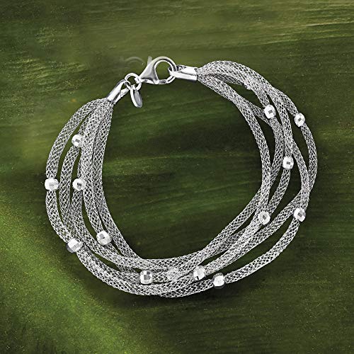 Ross-Simons Italian Sterling Silver Multi-Strand Mesh Bracelet4