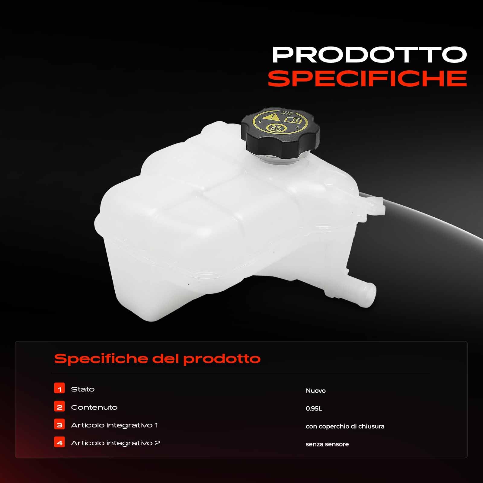 Frankberg Serbatoio di Espansione Refrigerante Intestazione Compatibile con Astra J Caravan P10 1.6L Astra J Caravan P10 1.7L Astra J GTC 1.4L Astra J P10 1.6L Astra J Caravan P10 2.0L 13256823
