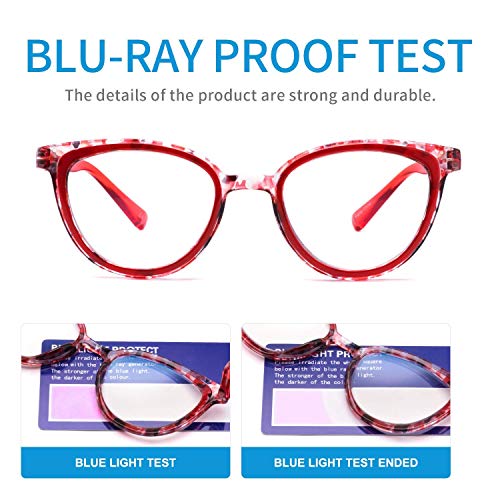 Image of 5 Pack Reading Glasses Blue Light Blocking for Women,Fashion Ladies Computer Readers with Spring Hings,Anti Glare /Eyestrain Eyeglasses 1.25
