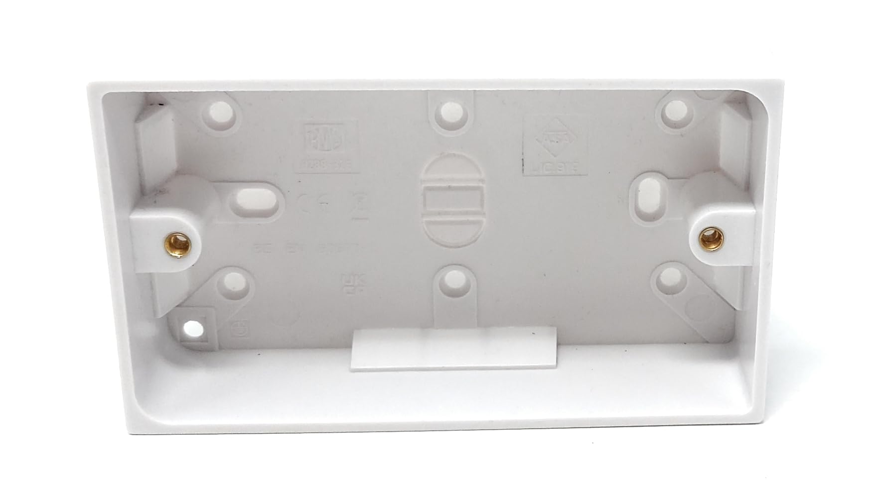 2 Gang Surface Mount Back Box - White Pattress 147mm x 86mm x 32mm, Durable Electrical & Network Faceplate Mounting Box (1) - Image 4
