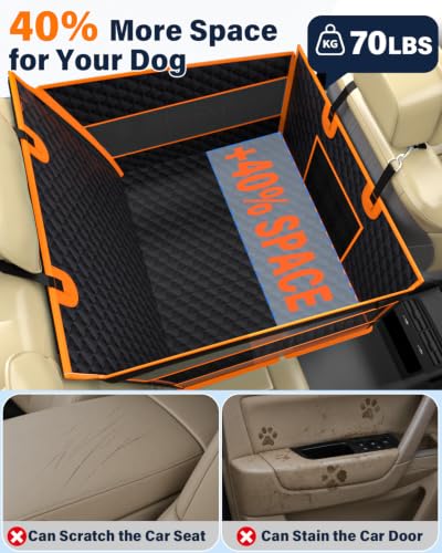Image of Instraella Dog Car Seat for Large Dogs, Hard Bottom Half Back Seat Extender