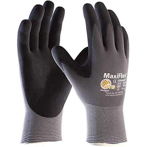 12 Paar MaxiFlex Montagehandschuhe, Arbeitshandschuhe, Handschuhe Ultimate (L) Cover