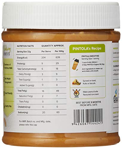 Image of Pintola Organic Peanut Butter (Crunchy) (350g) (Pack of 2)