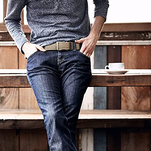 Fairwin Golf Belts For Men Woven Stretch 1.3" Elastic Braided Cloth Belts For Jeans Casual Fabric Stretchy Belts Mens #TOP1