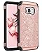 Galaxy S8 Plus Case, BENTOBEN Luxury Glitter Sparkly Bling Hybrid Dual Layer Laminated with Faux Leather Chrome Shockproof Protective Samsung Galaxy S8 Plus (6.2 inch) Cases for Women, Rose Gold