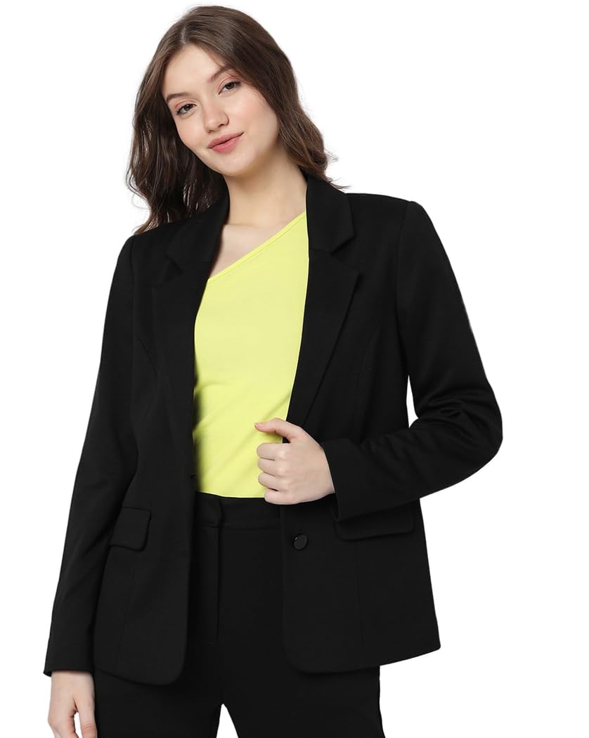 Stylish Regular Fit Formal Black Blazer for Women's