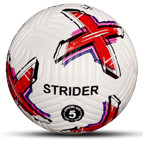 Image of Vinex Strider Size 5 Football - Thermo-Bonded PU+RB Soccer Ball Durable Rubber Bladder, Polyester Winding, Long Air Retention, Soft Touch Football, Outdoor & Indoor Soccer Ball for All Ages