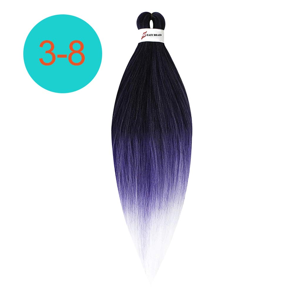 Ombre Braiding Hair 6Pcs/Pack Crochet Extension Hair 26" Long Synthetic Yaki Brads Easy Jumbo Pre Stretched Hair Extension For Women 3-8#