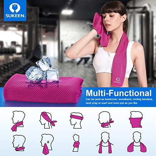 Sukeen Kühltuch Set, kühlendes Handtuch Kühltücher Hals, Handtuch kühlend, Cooling Towel, Kühltücher Sport, Kühlendes Tuch, Eishandtücher für Wandern, Laufen, Tennis, Reisen,